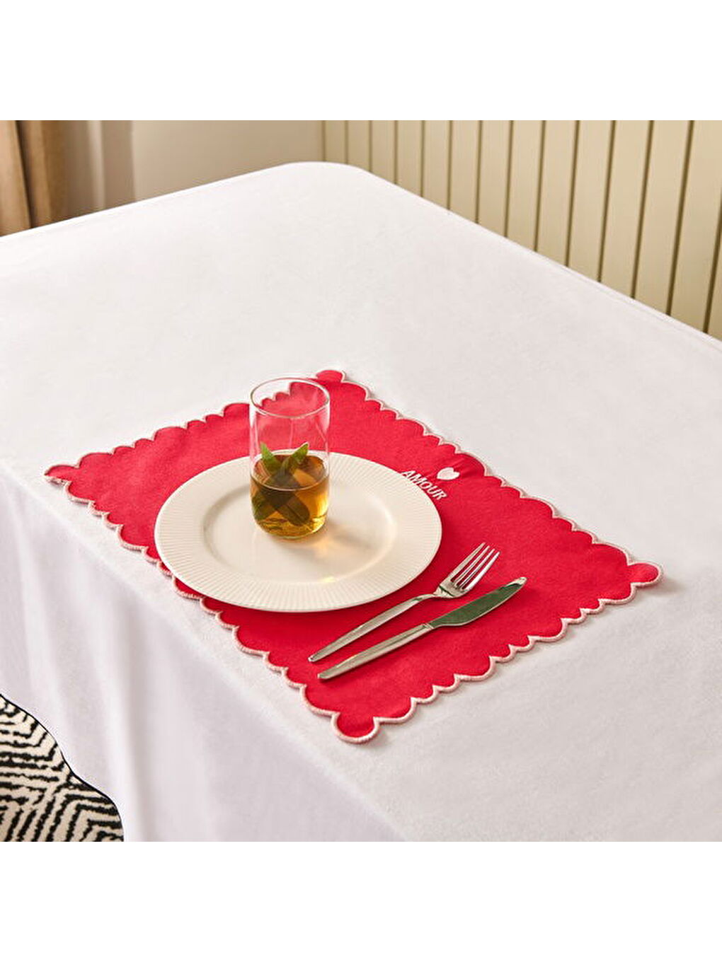 Soft Amore Amerikan Servis - Kırmızı - 30x50 cm-6