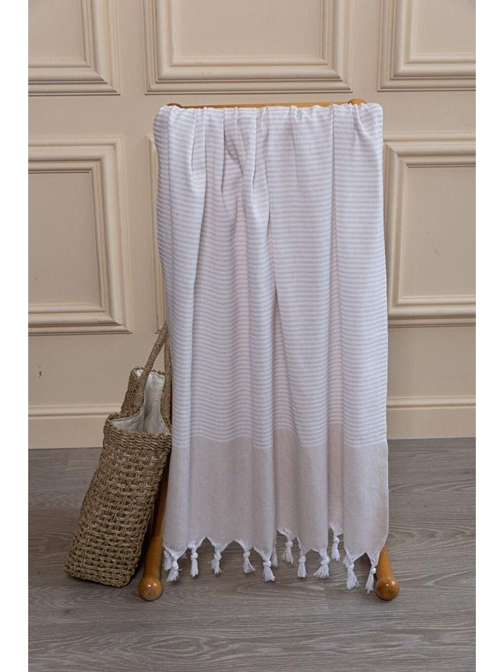 Bej 2 Adet %100 Pamuk Peştemal Büşra BEJ/90X180