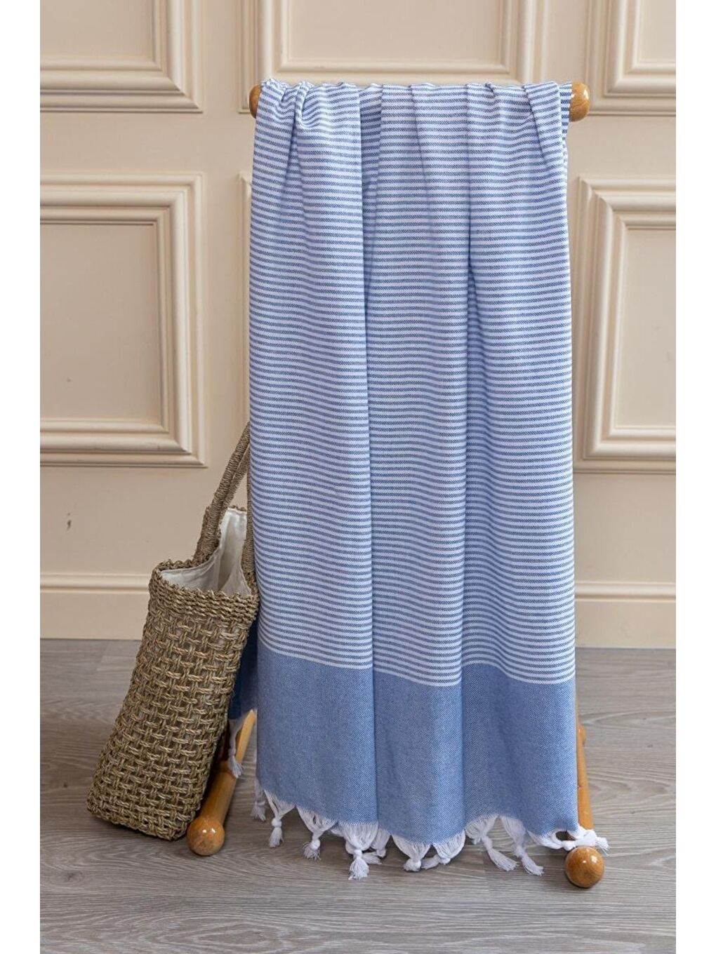 Mavi 2 Adet %100 Pamuk Peştemal Büşra MAVI/90X180