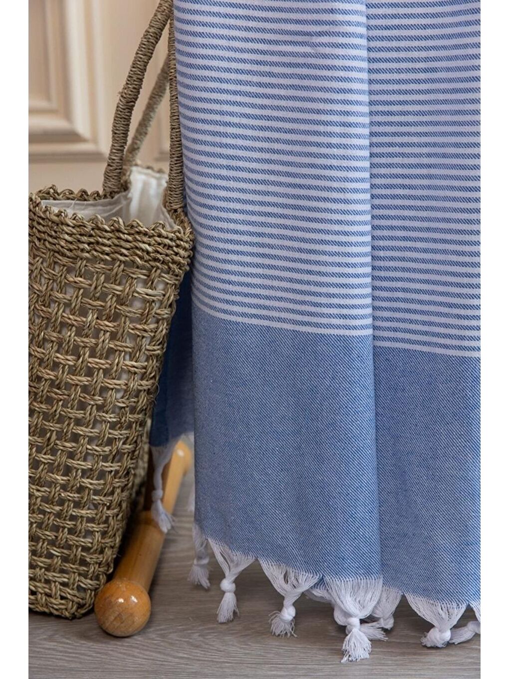 Mavi 2 Adet %100 Pamuk Peştemal Büşra MAVI/90X180-1