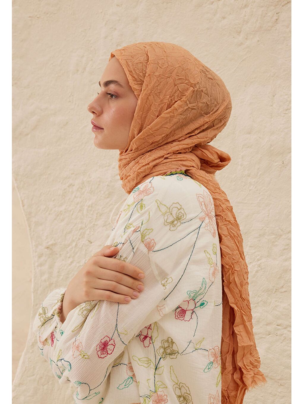 Pembe Vual Crash Şal Şeftalı-3