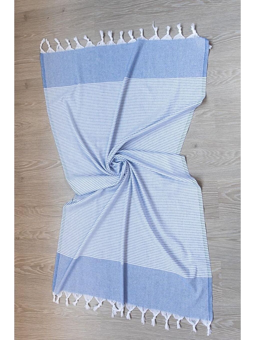 Mavi 2 Adet %100 Pamuk Peştemal Büşra MAVI/90X180-3