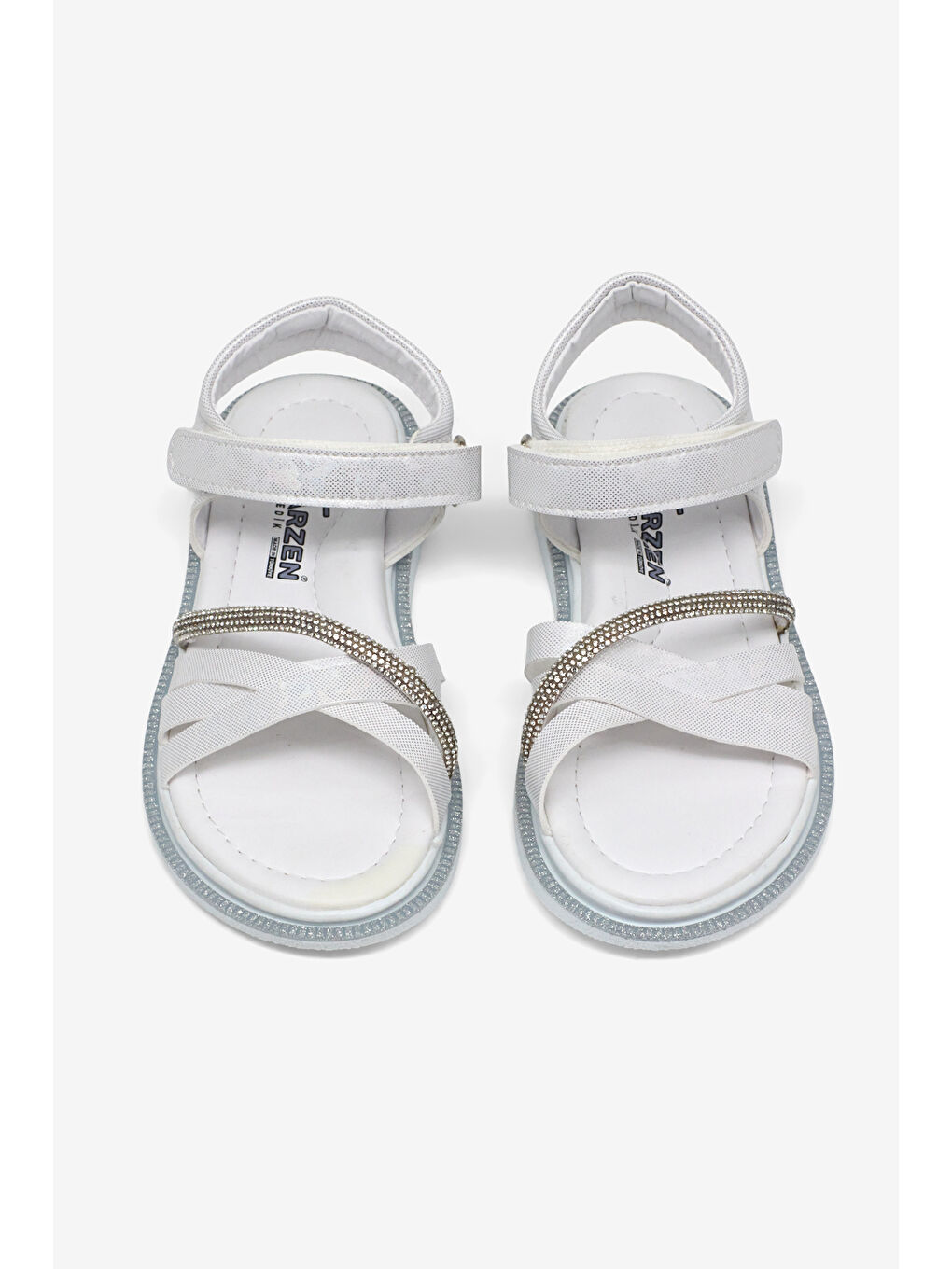 Çocuk Unisex Beyaz Çoçuk Çarpraz Bağlı Sandalet