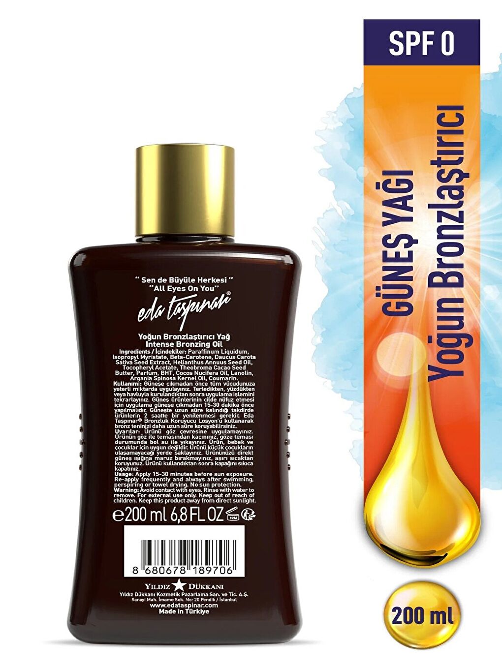 SPF0,Yoğun Bronzlaştırıcı Yağ, Kusursuz Bronzluk, Sen de Güneşi Hapset,Buğday &Koyu Tenliler, 200 ml-1