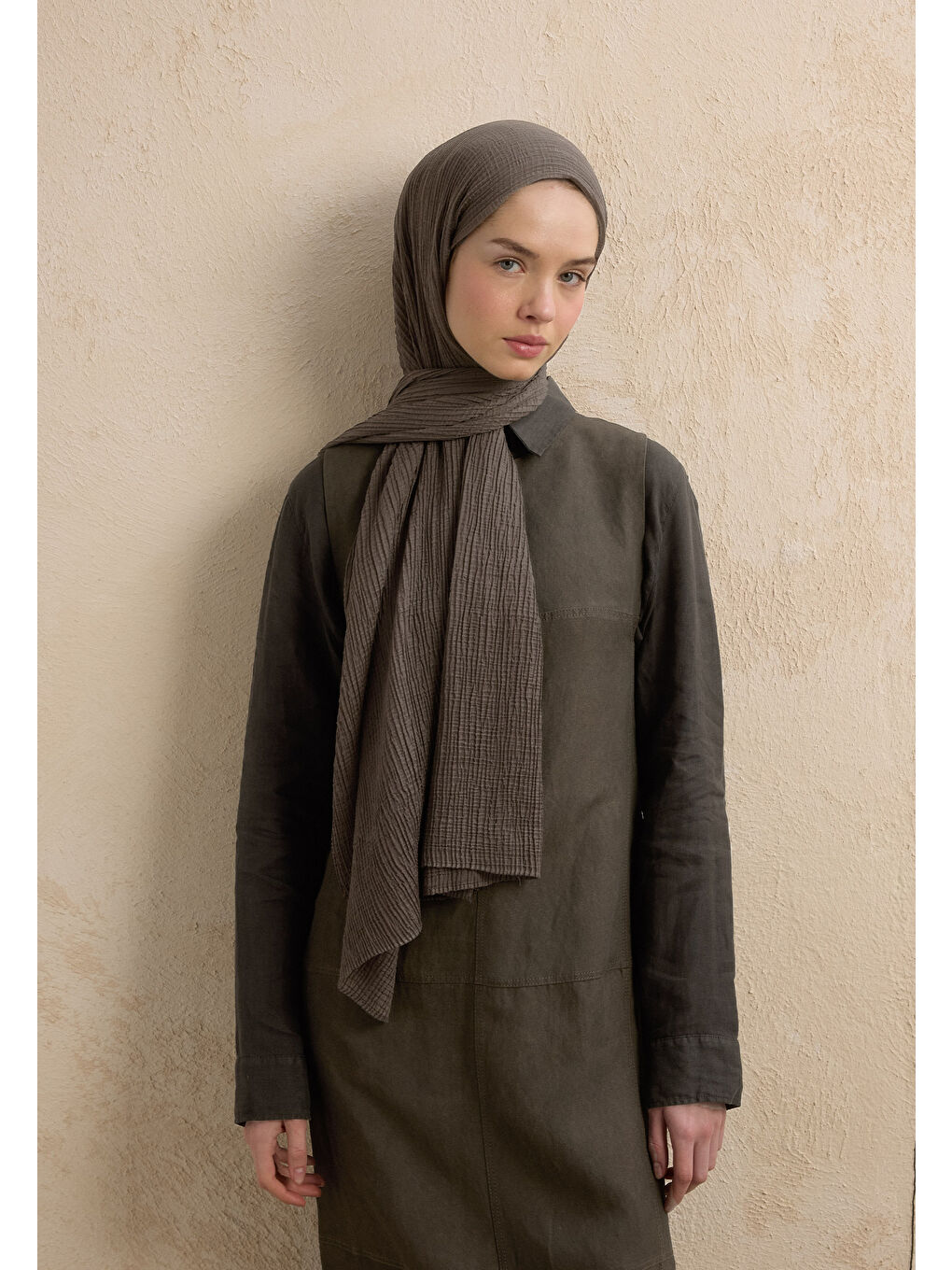 Siyah Modal Krinkıl Şal Duman