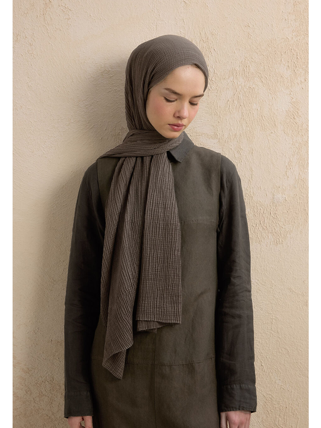 Siyah Modal Krinkıl Şal Duman-2