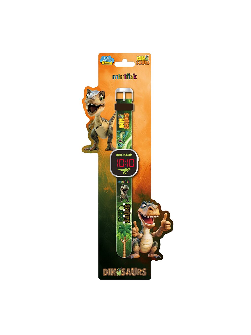 Yeşil Dinozor MFD8001 Square Led Çocuk Saati-1