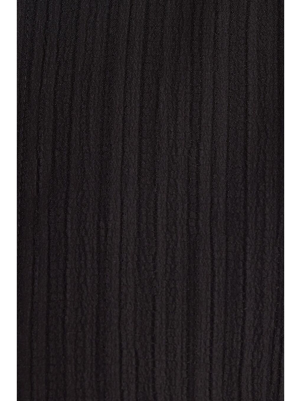 Kadın Oversize Geniş Kesim Bürümcük Pens Detaylı Uzun Kollu Dokulu Siyah Gömlek-5