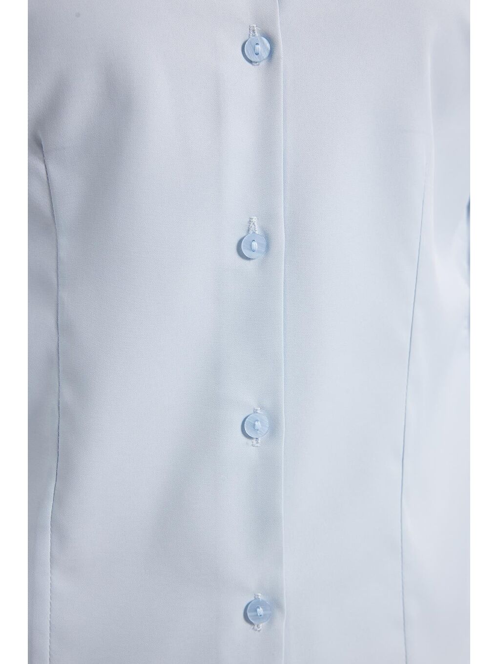 Kadın Slim Fit Dar Kesim Pensli Vucüda Oturan Klasik Yaka Uzun Kollu Elastanlı Mavi Gömlek-4