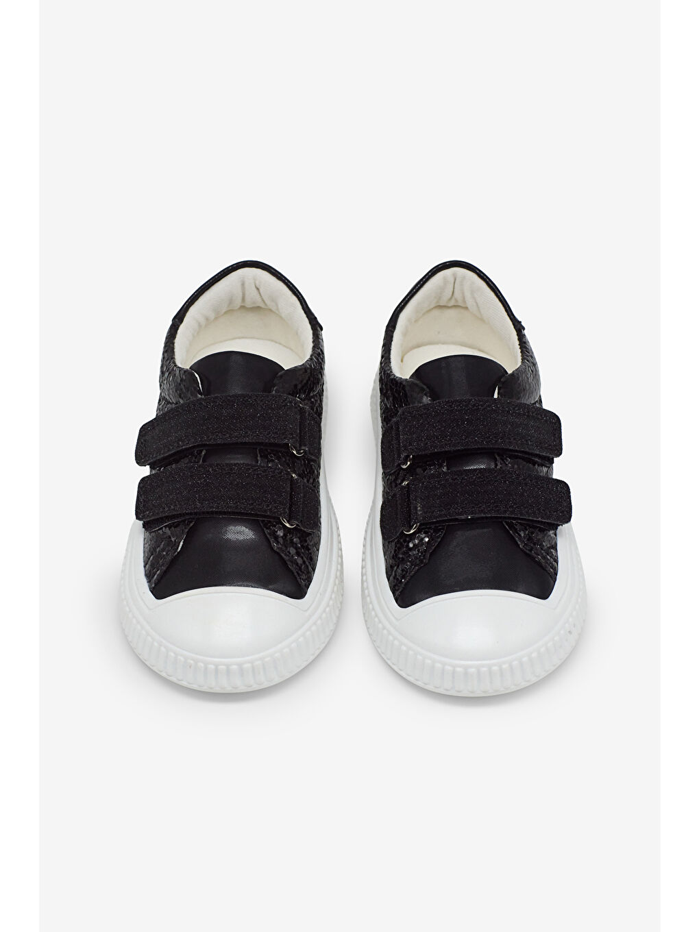 Çocuk Unisex Siyah Çoçuk Sim Detaylı Cırtlı Rahat Kalıp Sneaker-1