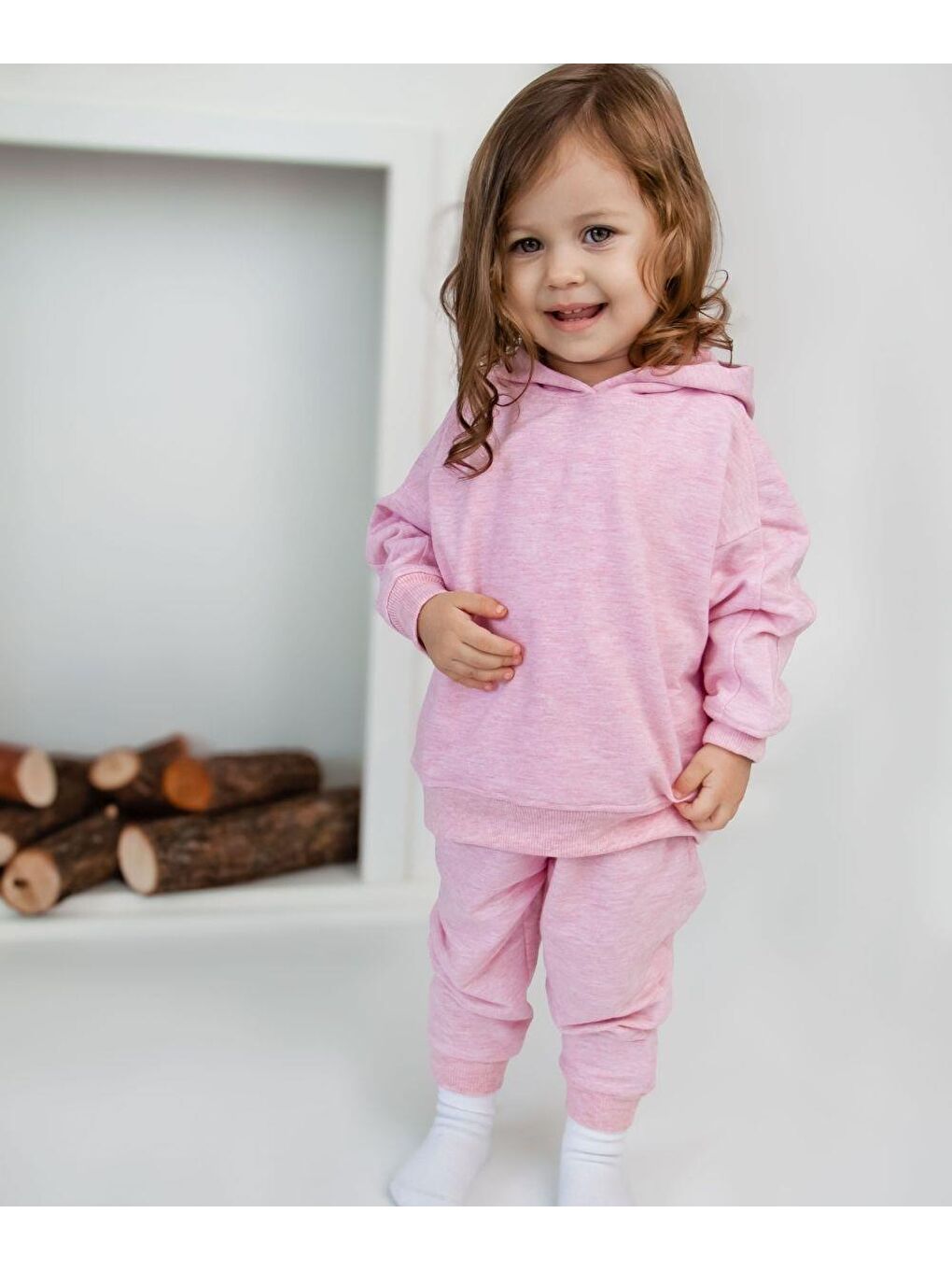 Pembe Kapüşonlu Sweat-3