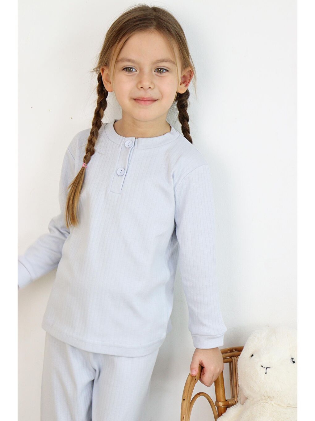 Harika KIDS Koyu Mavi Kız-Erkek (Unisex) Çocuk İnterlok  Kumaş Orta Kalınlıkta  Pamuklu Pijama Takımı - 1