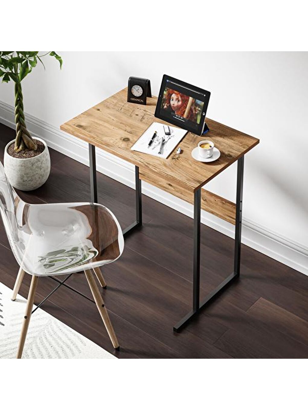 Kahverengi Eco Çalışma Masası - Atlantik Çam-3