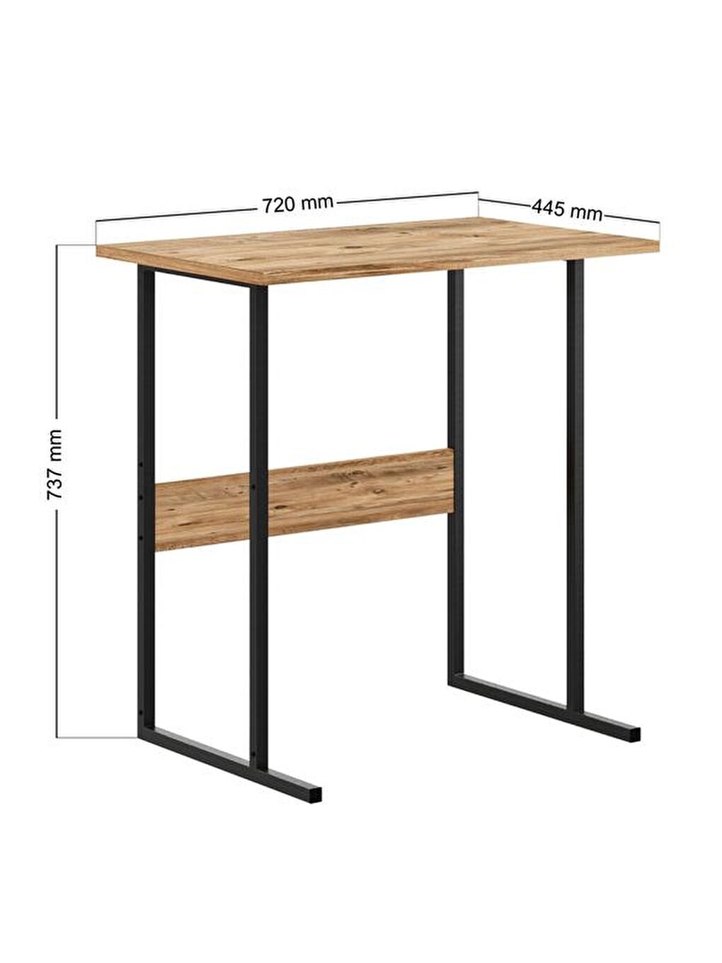 Kahverengi Eco Çalışma Masası - Atlantik Çam-6