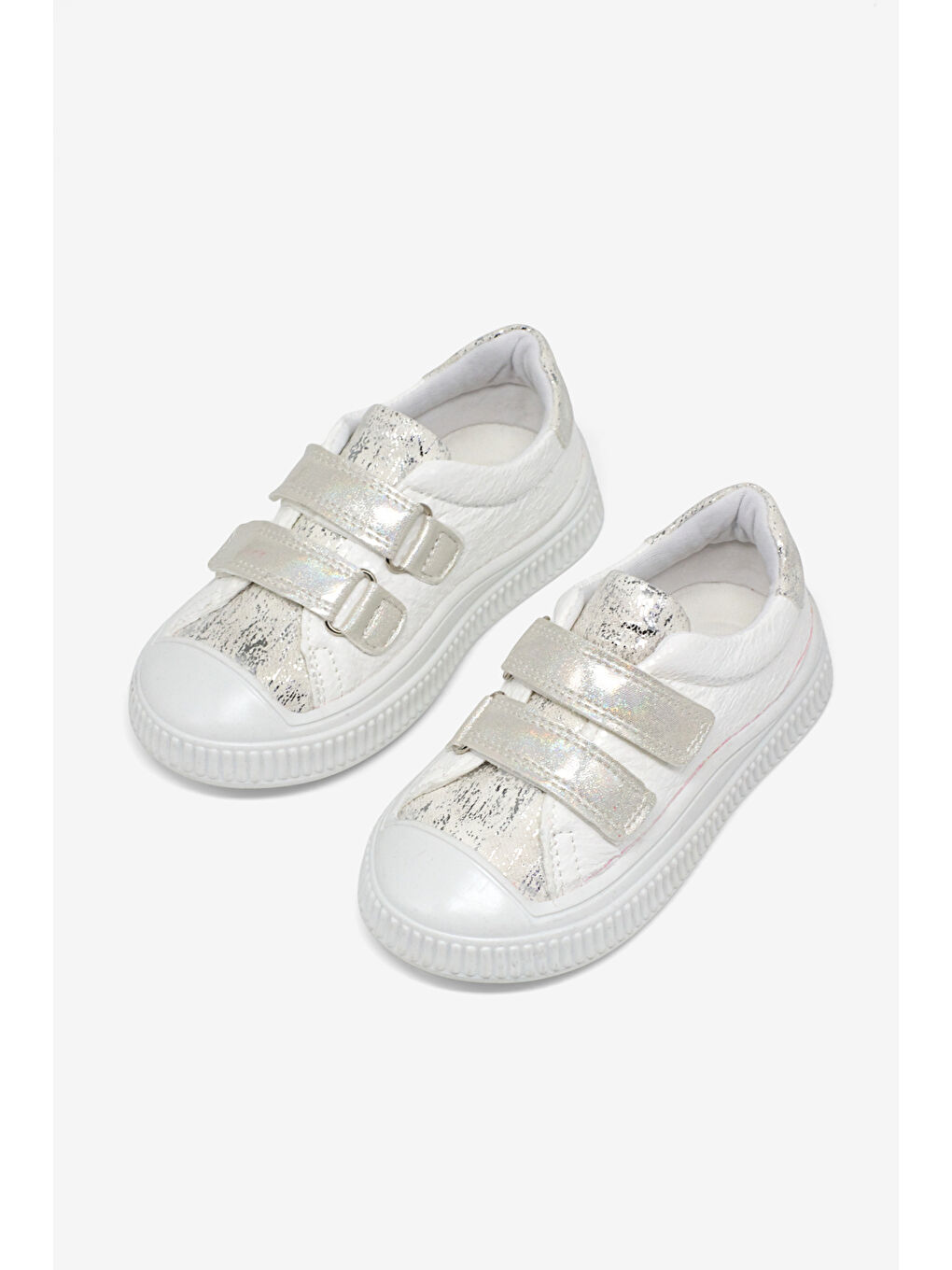 Çocuk Unisex Beyaz Çoçuk Sim Detaylı Cırtlı Rahat Kalıp Sneaker-2