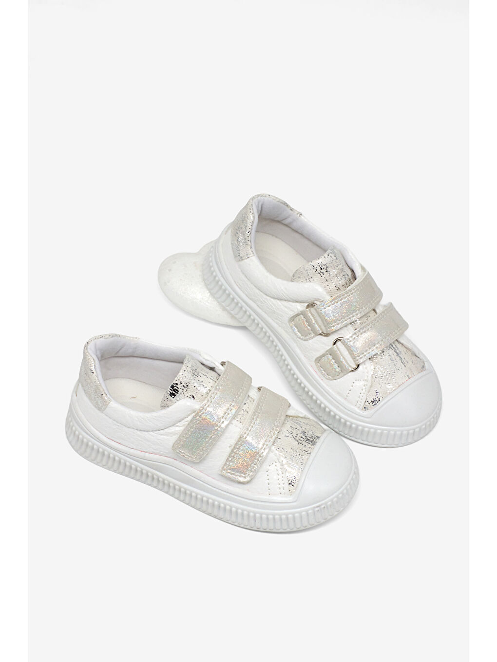 Çocuk Unisex Beyaz Çoçuk Sim Detaylı Cırtlı Rahat Kalıp Sneaker-3