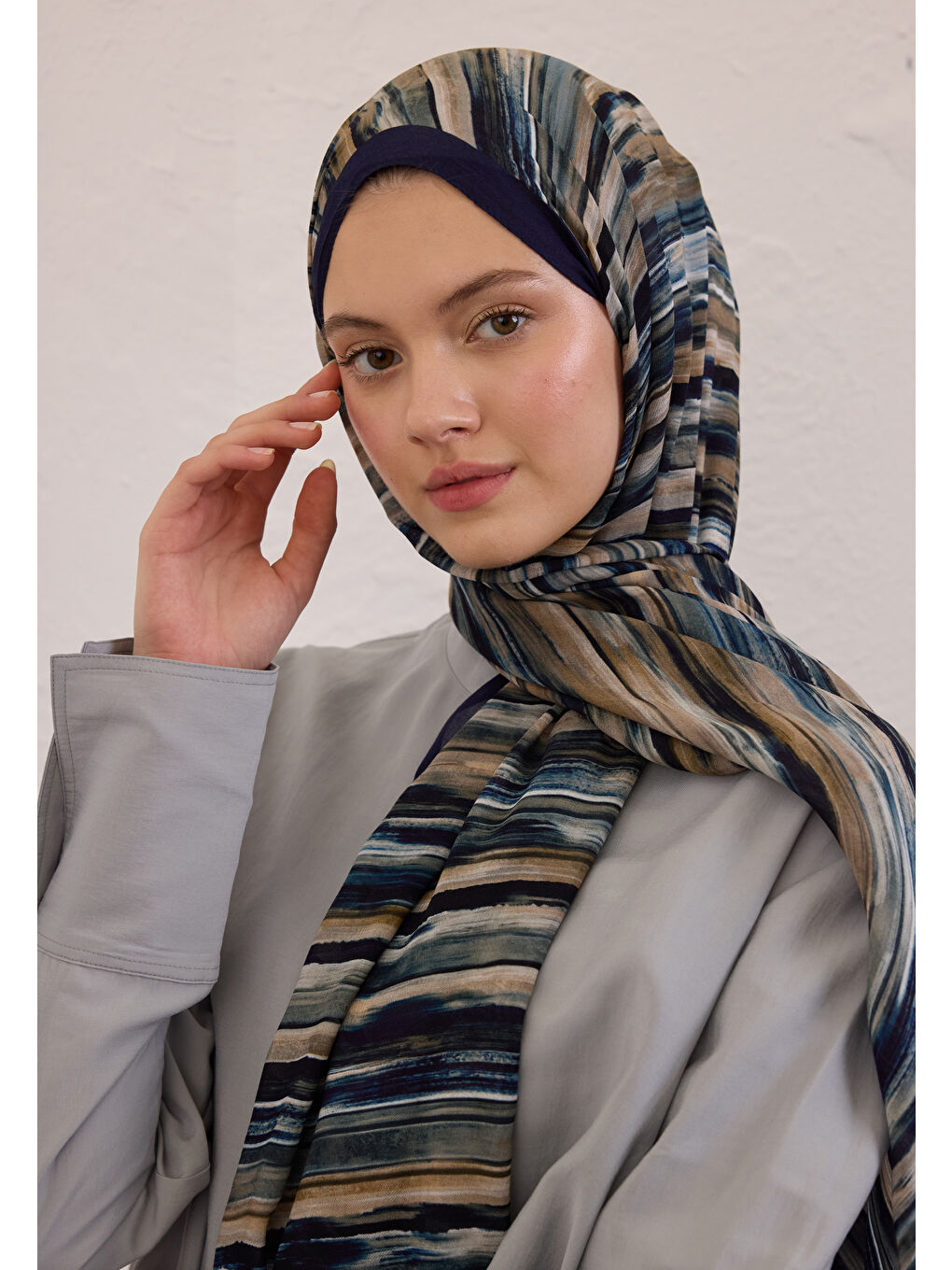 Deıa Desen Rami Şal Lacivert-2