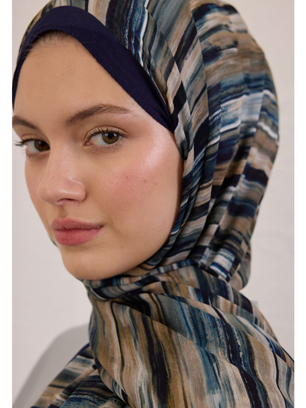 Deıa Desen Rami Şal Lacivert-3