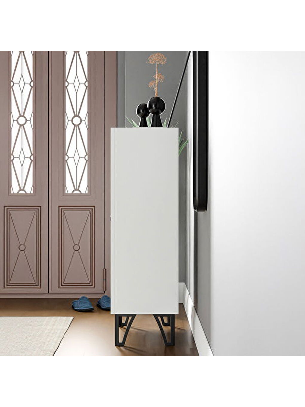 Çok Amaçlı Dolap - Beyaz - 104x28x60 cm-1