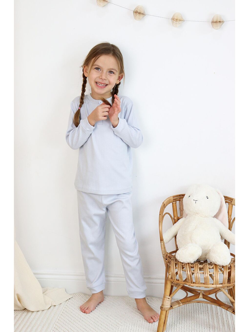 Harika KIDS Koyu Mavi Kız-Erkek (Unisex) Çocuk İnterlok  Kumaş Orta Kalınlıkta  Pamuklu Pijama Takımı - 2