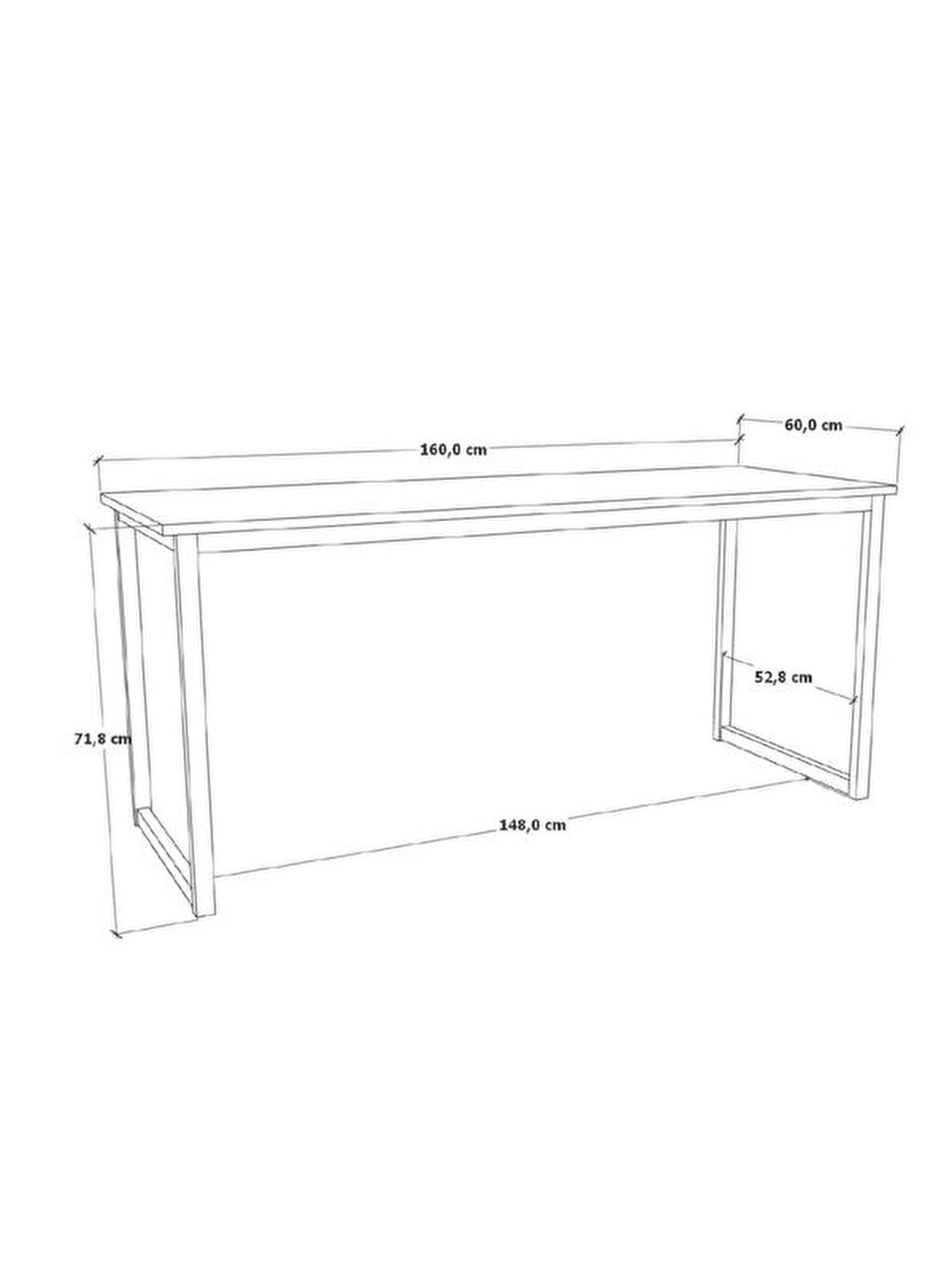 Kahverengi 160 cm Çalışma Masası - Atlantik Çam-6