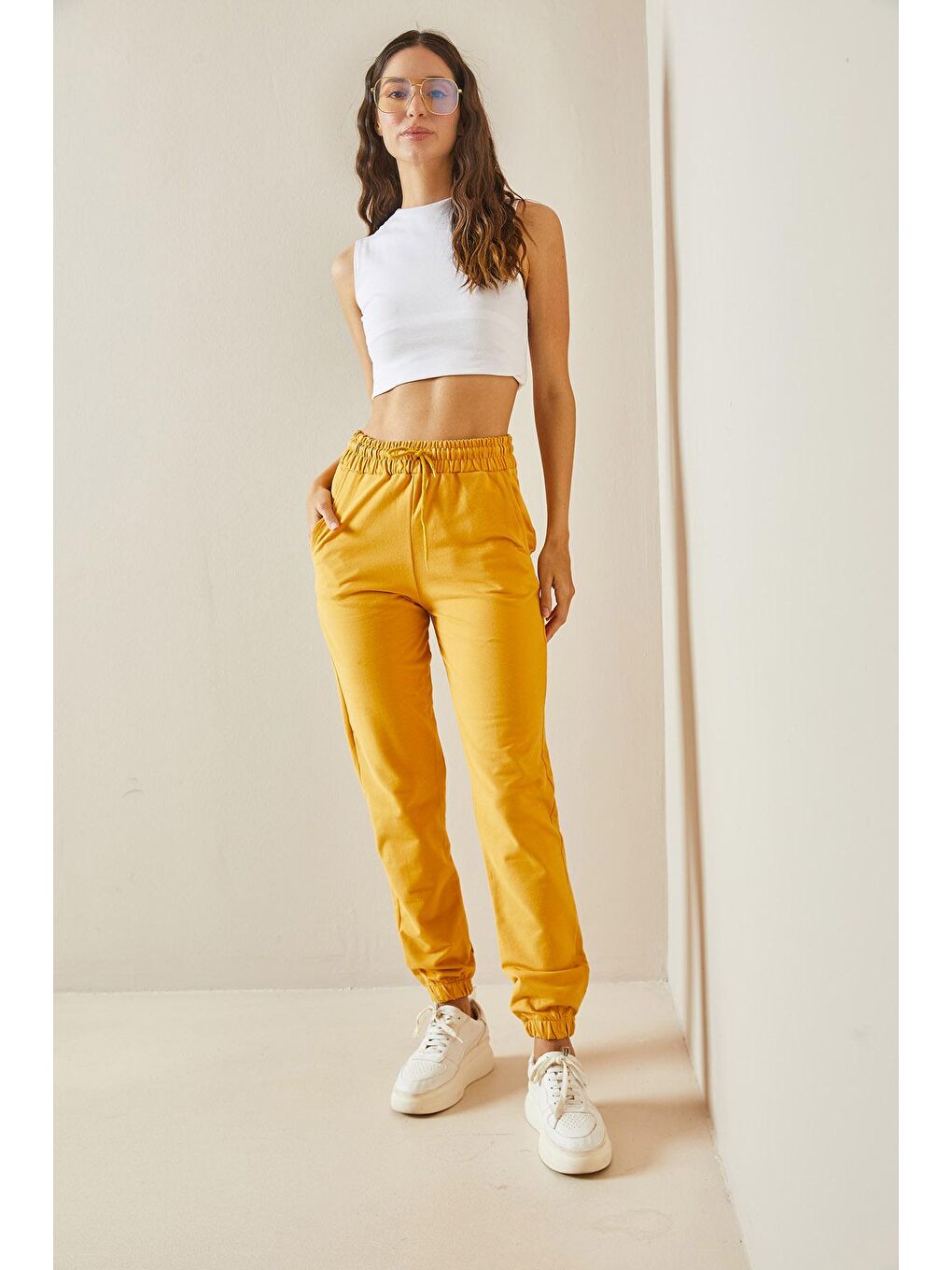 Kahverengi Hardal Jogger Eşofman Altı 5YXK8-48491-37-1