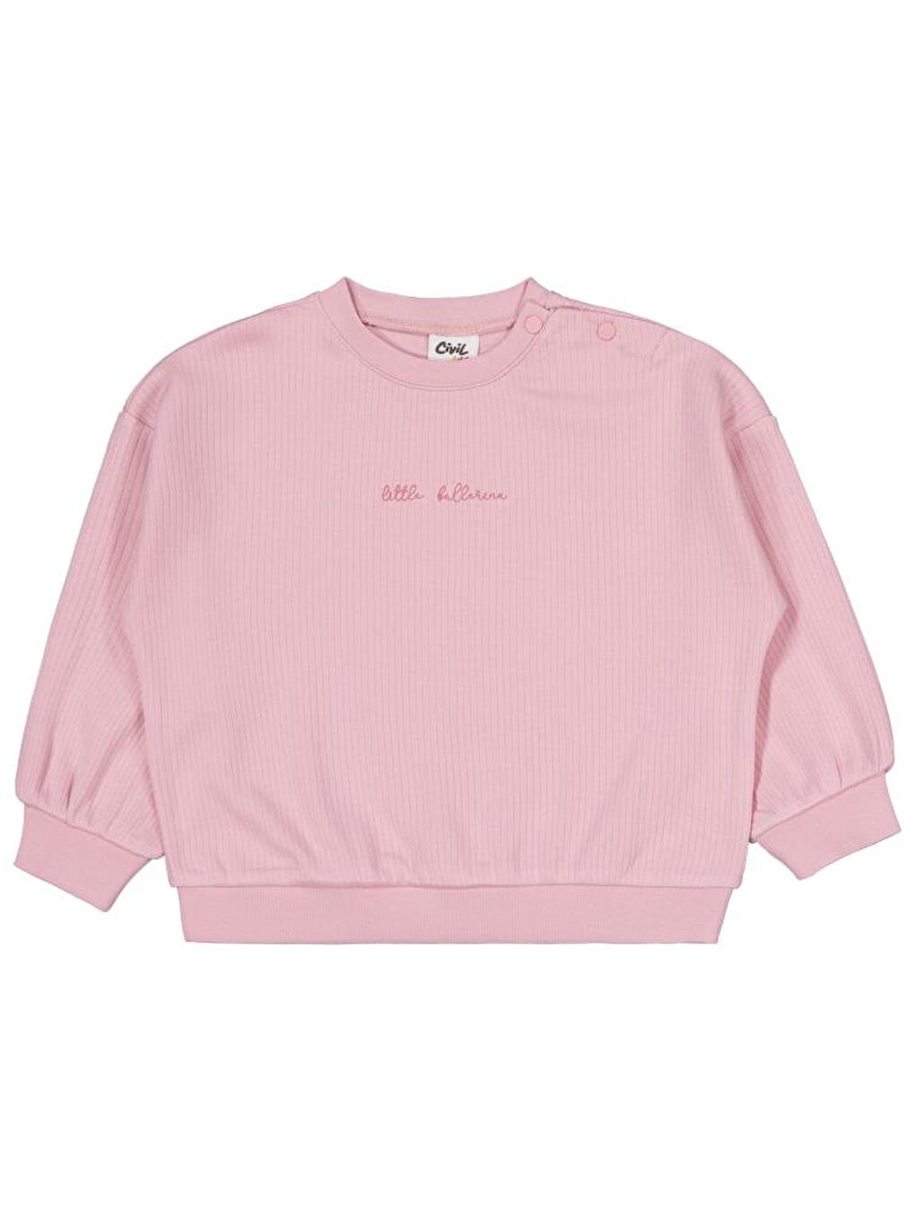 Baby Yazı Nakışlı Fiyonklu 6-18 Ay Takım - Pembe 6-9 Ay-1