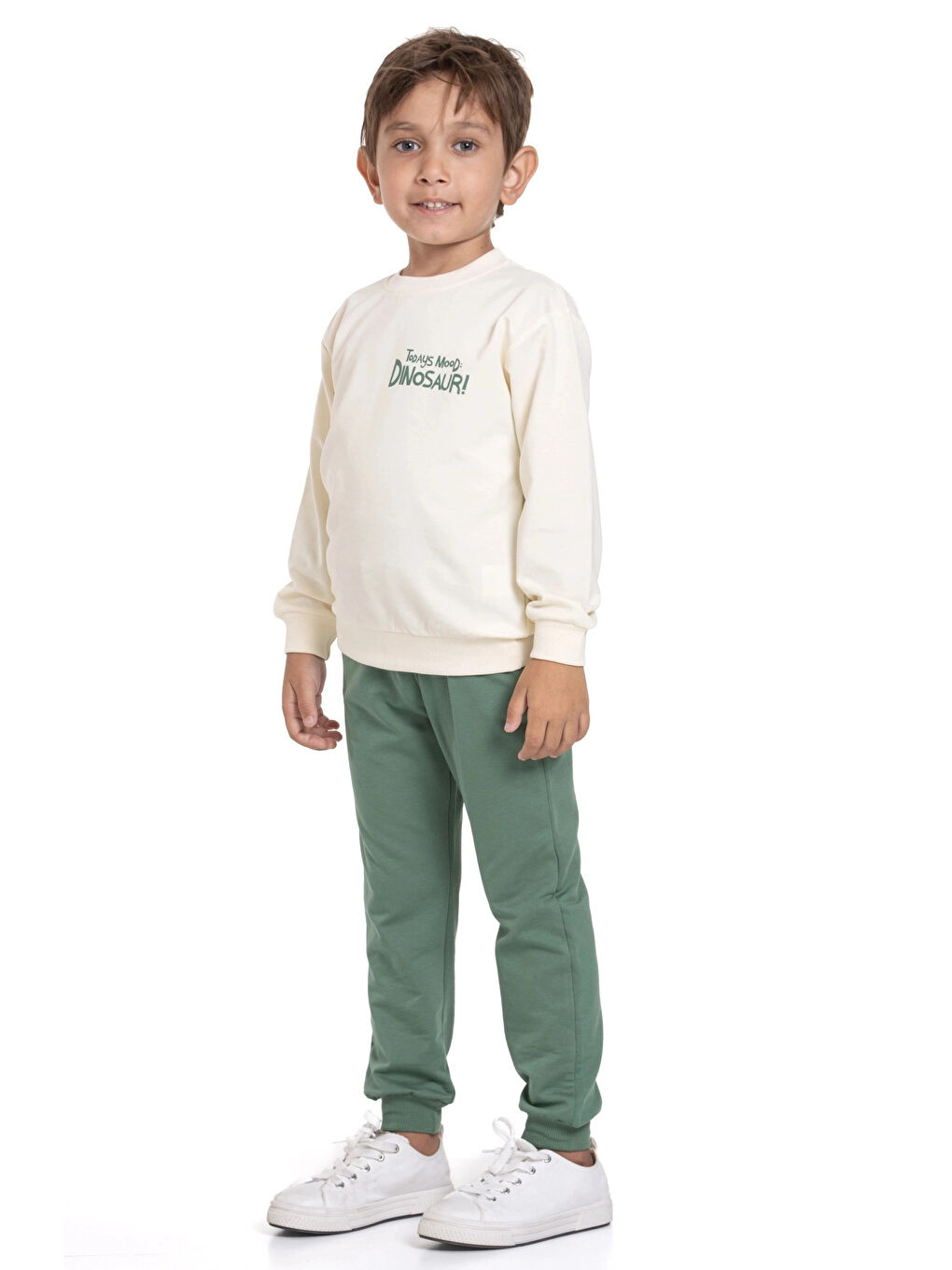 Haki Dino Sırt Baskılı Erkek Takım 20103-1