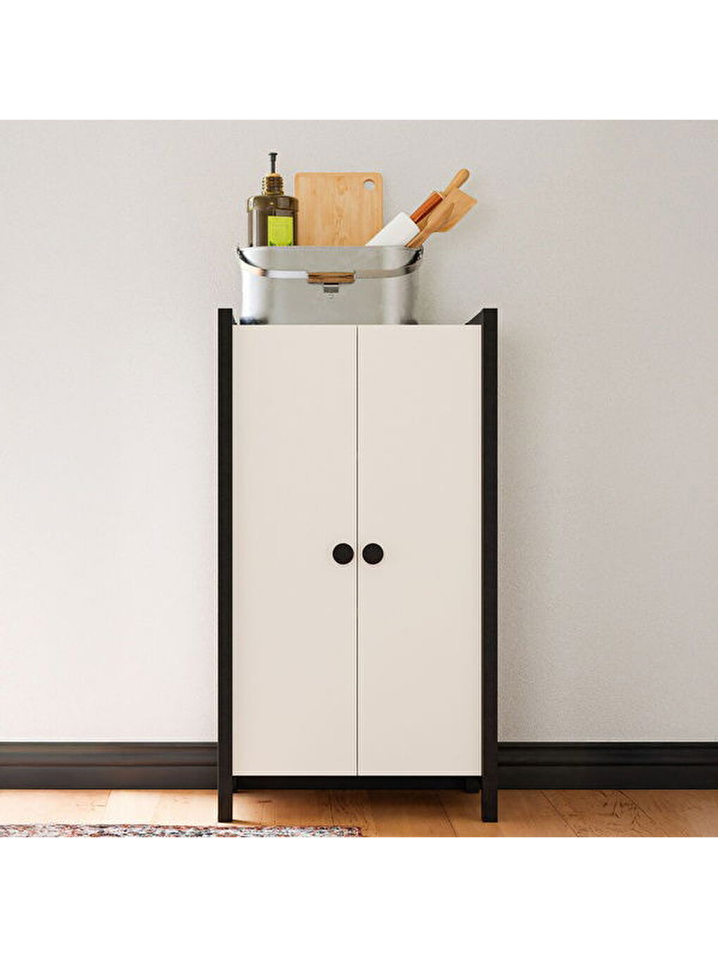 Likya Çok Amaçlı Dolap - Beyaz - 110x35x60 cm-2