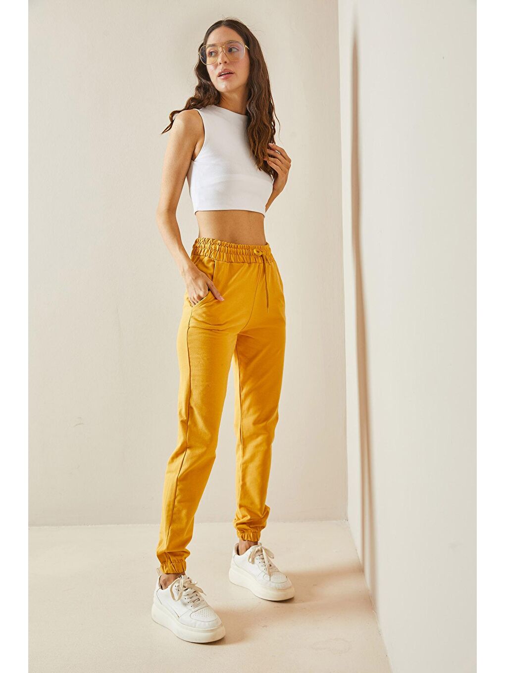 Kahverengi Hardal Jogger Eşofman Altı 5YXK8-48491-37-2