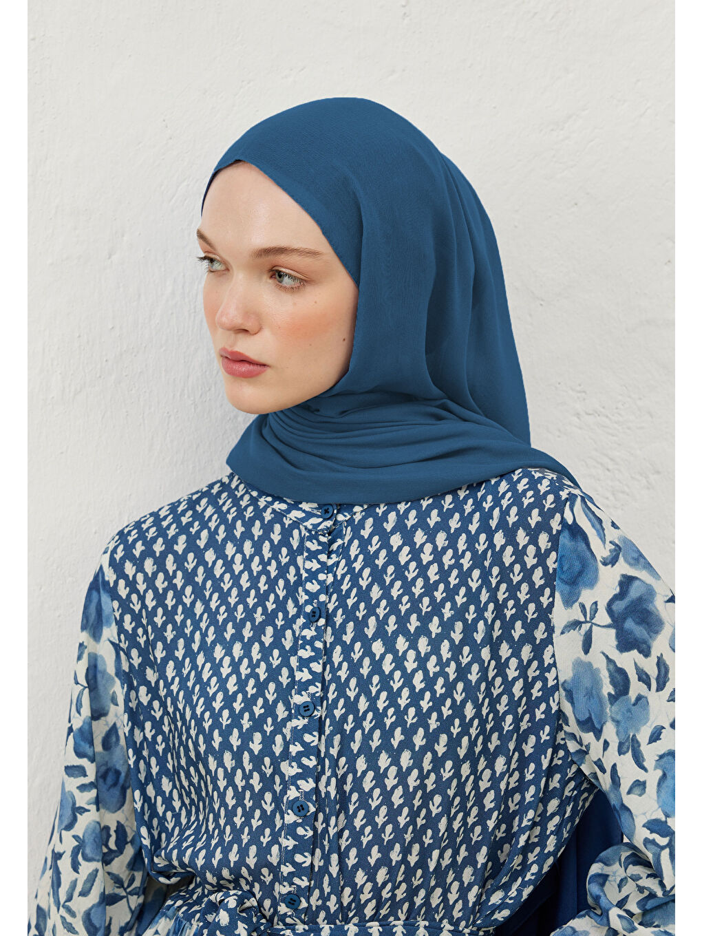 Rami Viskon Şal Koyu Mavi-2