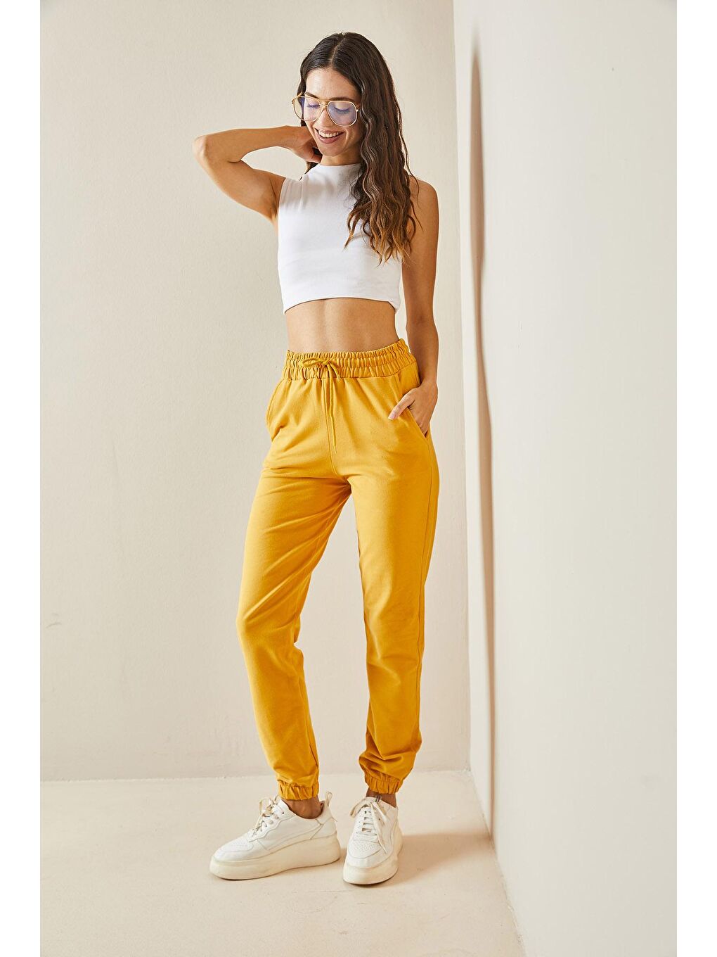 Kahverengi Hardal Jogger Eşofman Altı 5YXK8-48491-37-3