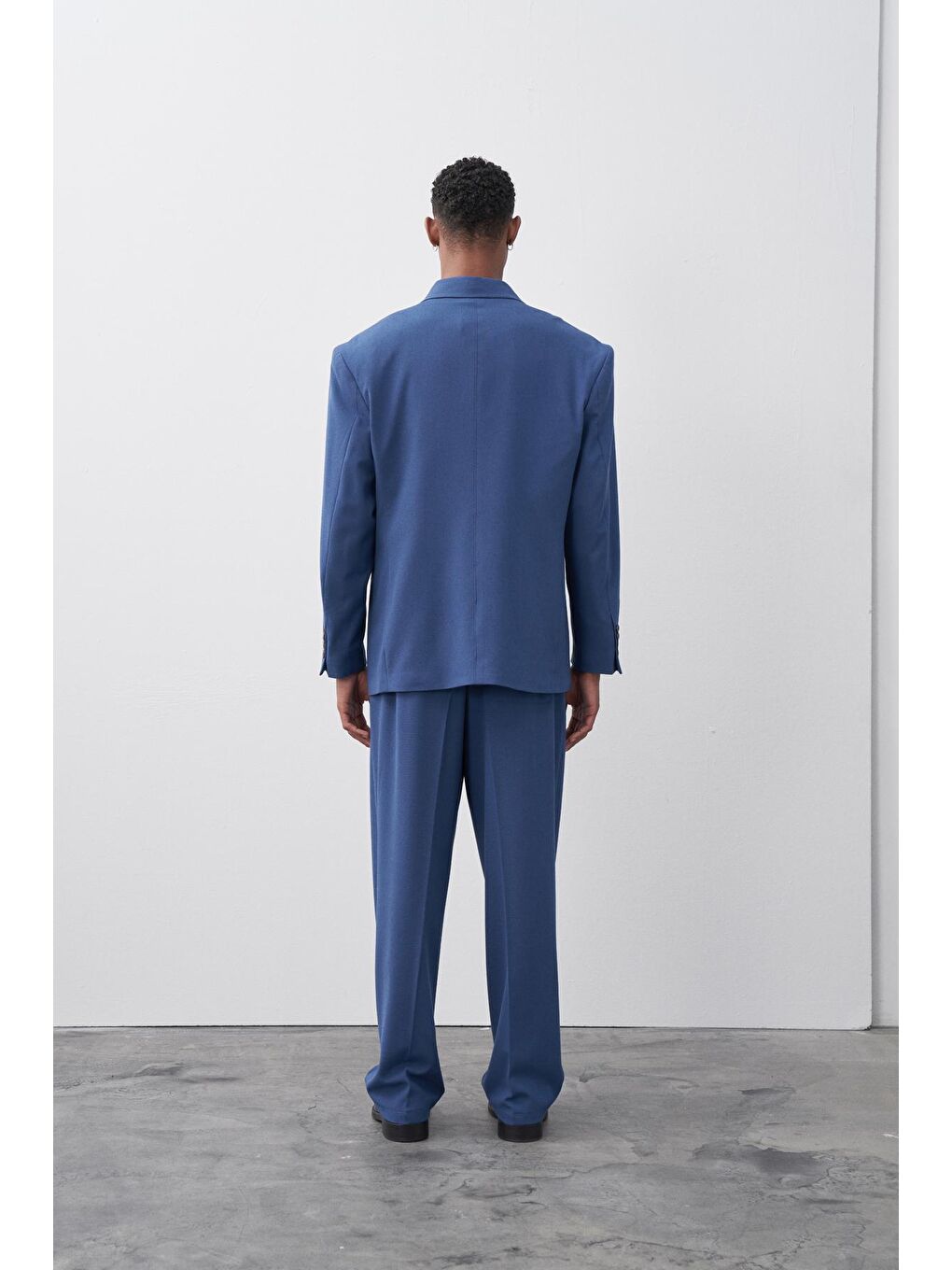 İndigo Rahat Kalıp Kruvaze Takım Elbise-2