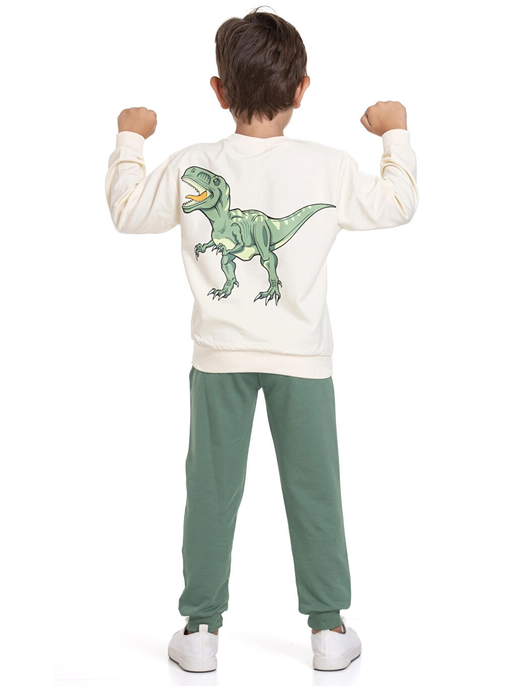 Haki Dino Sırt Baskılı Erkek Takım 20103-4