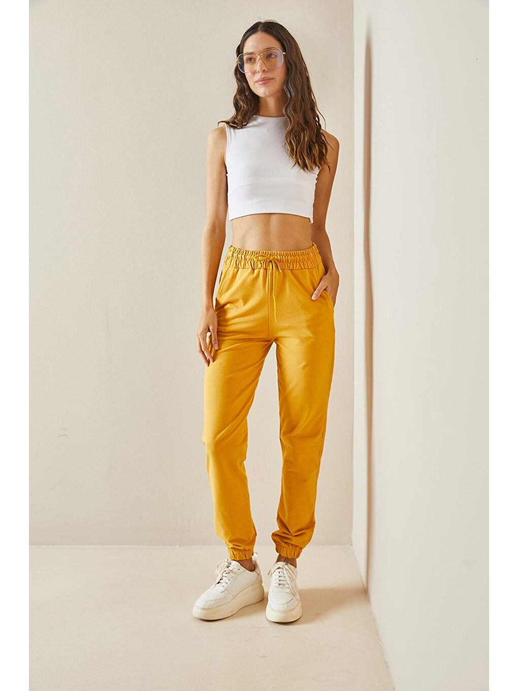 Kahverengi Hardal Jogger Eşofman Altı 5YXK8-48491-37-4