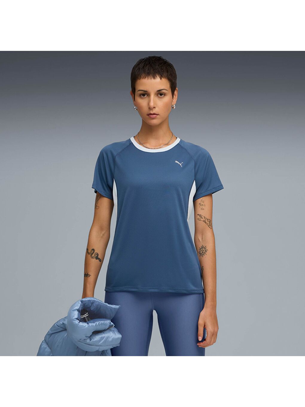 Lacivert VELOCITY Kadın Koşu Tişörtü-4