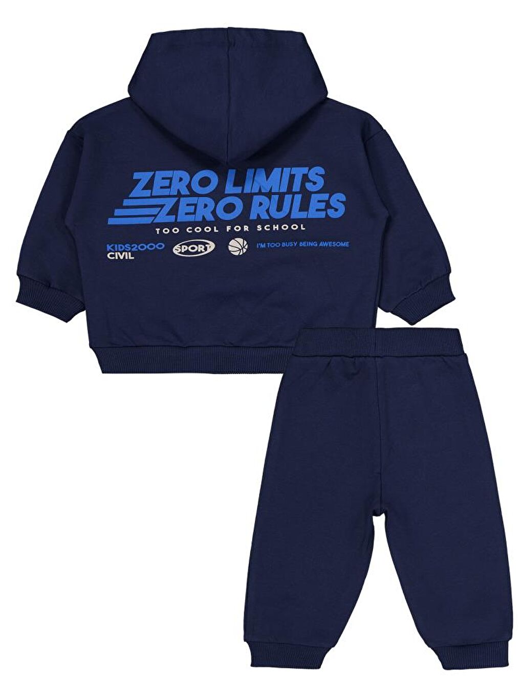 Baby Baskılı 2'li 6-18 Ay Takım - Lacivert 9-12 Ay-1