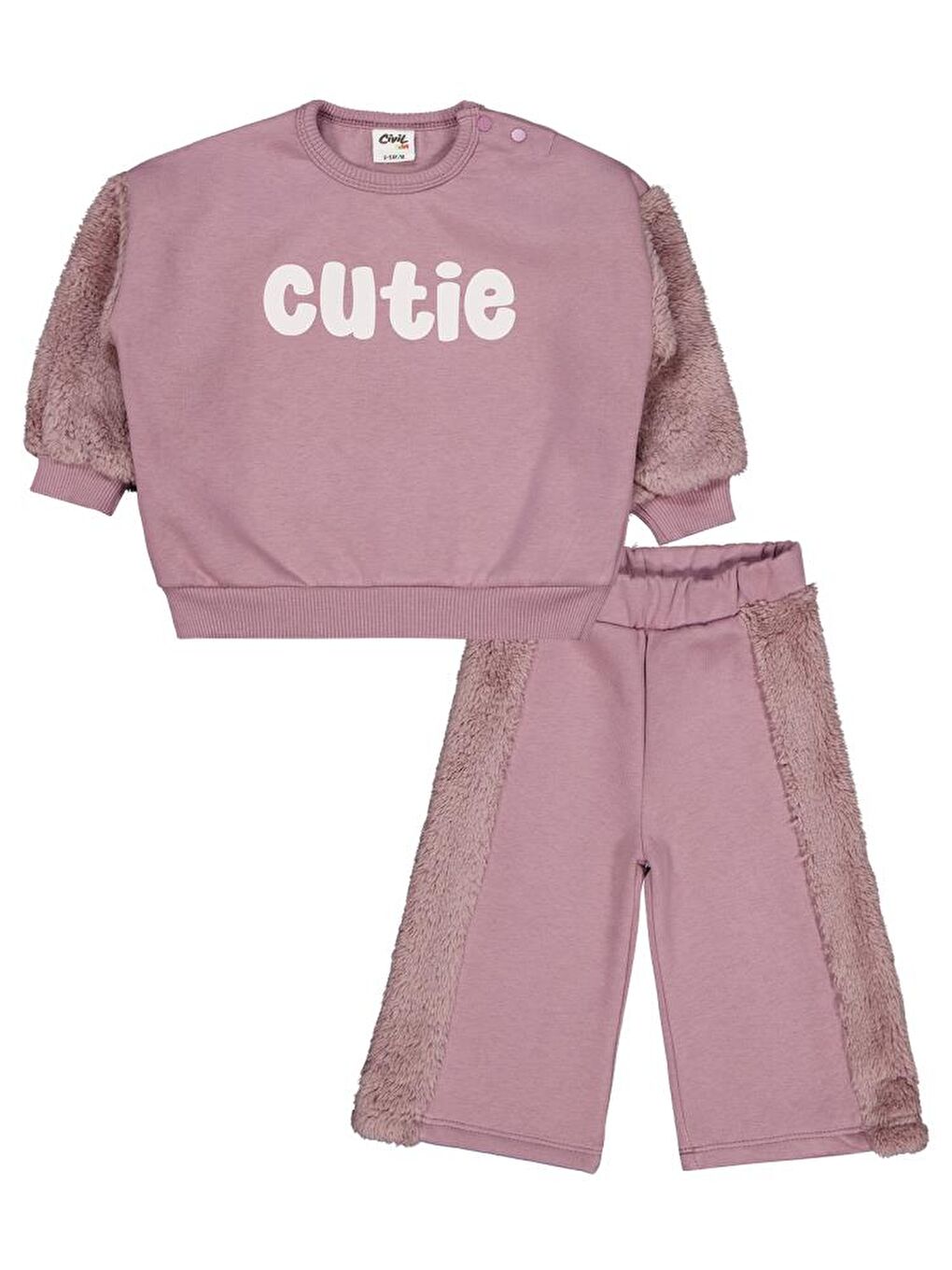 Baby Cutie Baskılı 6-18 Ay Takım - Lila 9-12 Ay