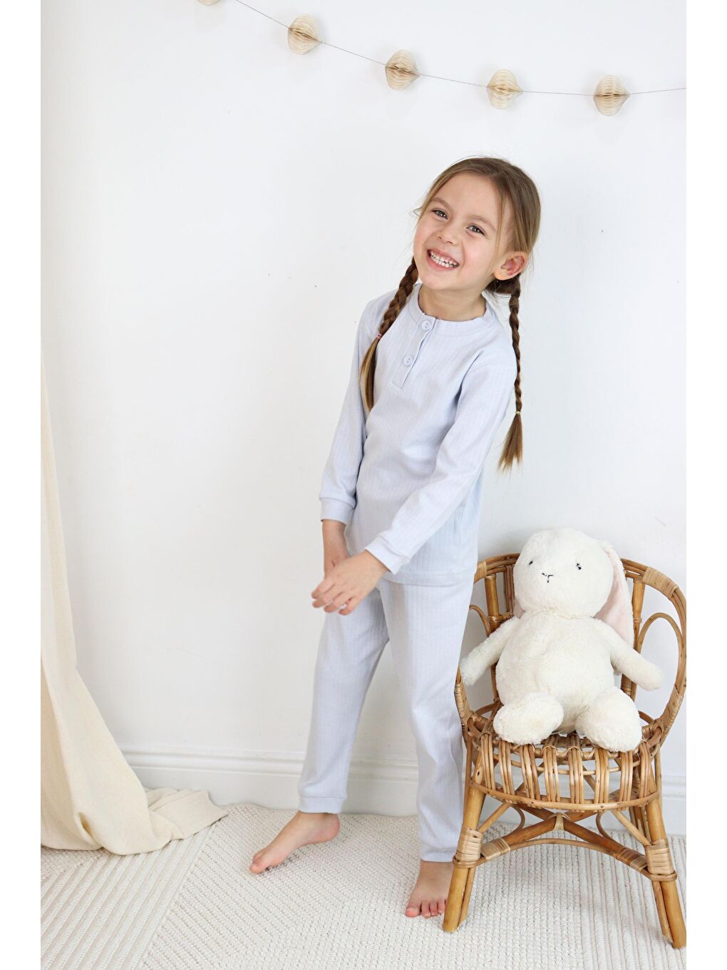 Harika KIDS Koyu Mavi Kız-Erkek (Unisex) Çocuk İnterlok  Kumaş Orta Kalınlıkta  Pamuklu Pijama Takımı - 6