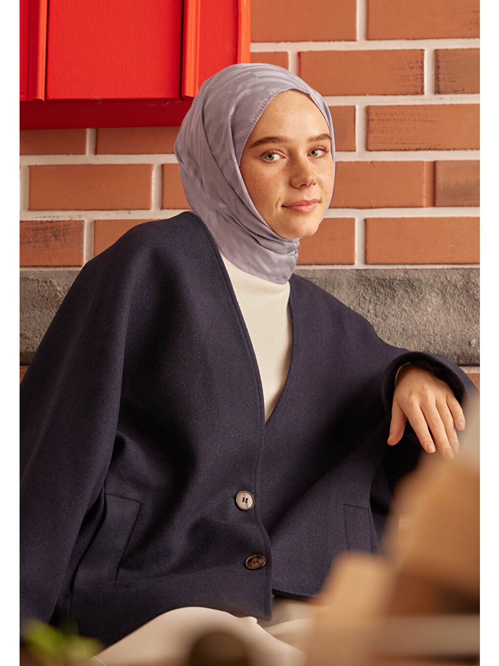 Lila Dublın Jakarlı Şal Lavanta