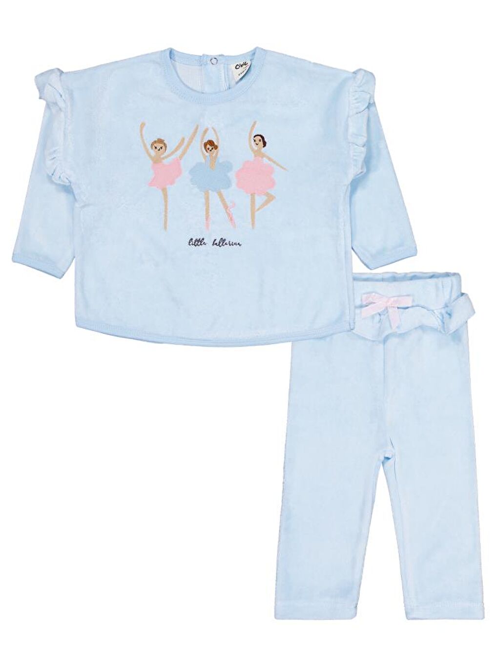 Baby Balerin Nakışlı 6-18 Ay Takım - Mavi 18-24 Ay