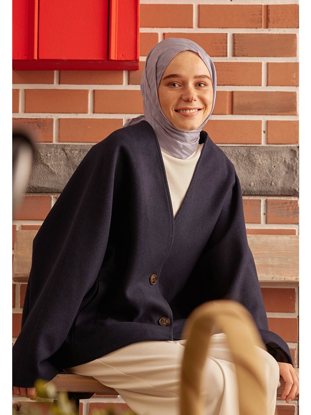 Lila Dublın Jakarlı Şal Lavanta-1