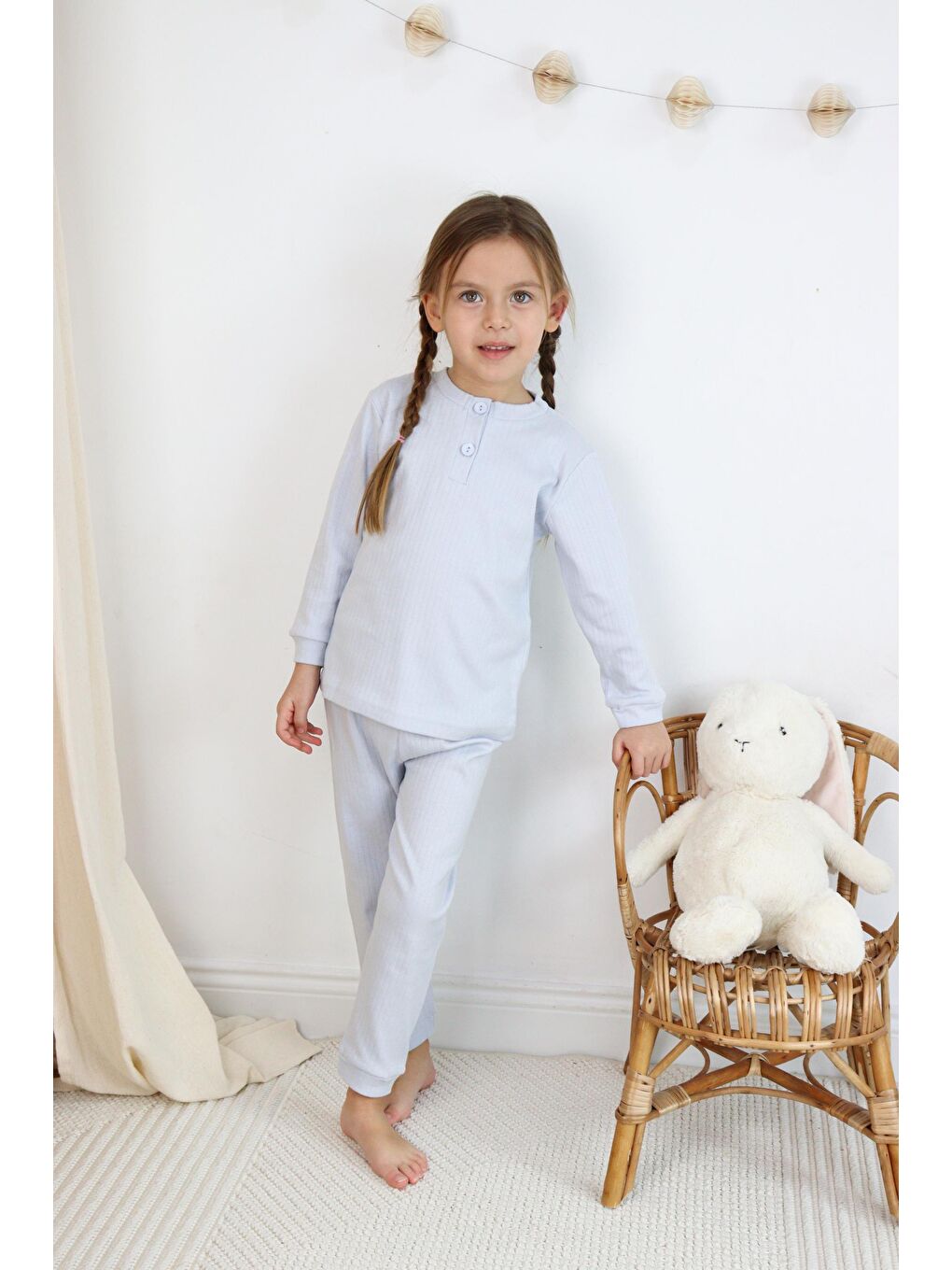 Harika KIDS Koyu Mavi Kız-Erkek (Unisex) Çocuk İnterlok  Kumaş Orta Kalınlıkta  Pamuklu Pijama Takımı - 7