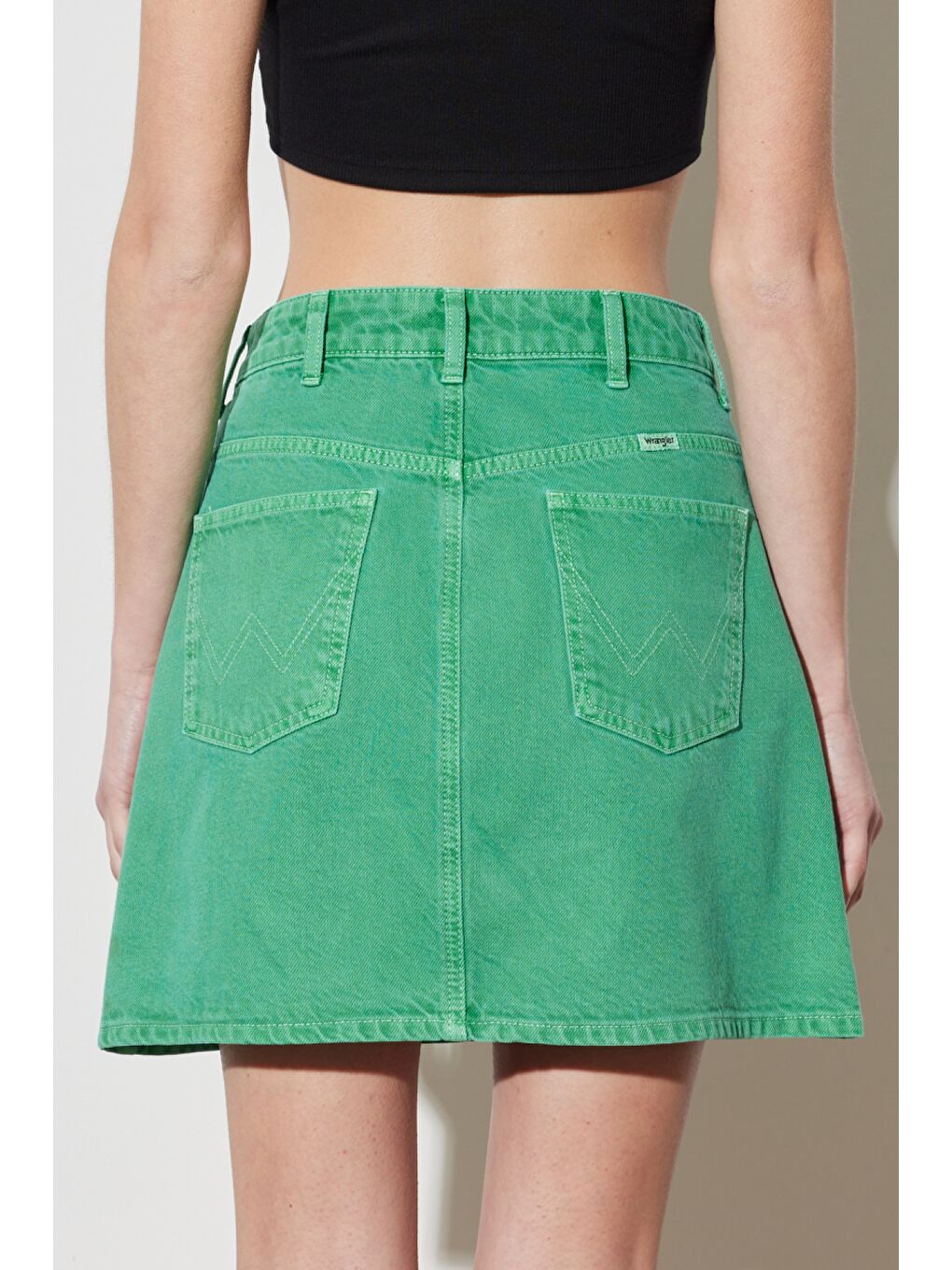 Regular Fit Normal Kesim %100 Pamuk Yüksek Bel Açık Yeşil Etek-6