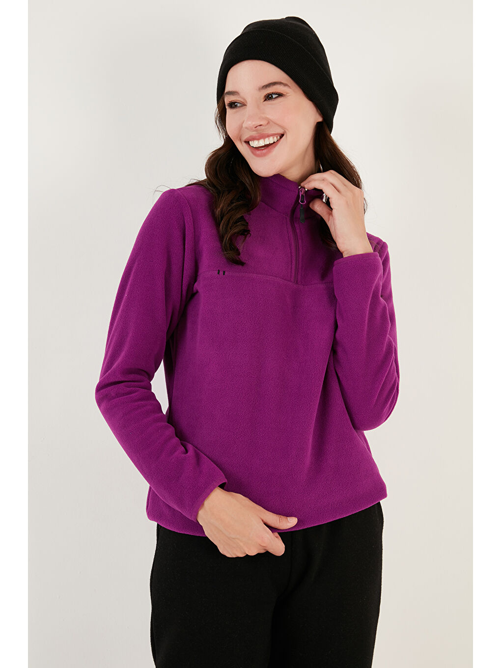 Mor Slim Fit Yumuşak Dokulu Anti-Pilling Tüylenme Yapmayan 2'li Paket Polar 590700200S2-1