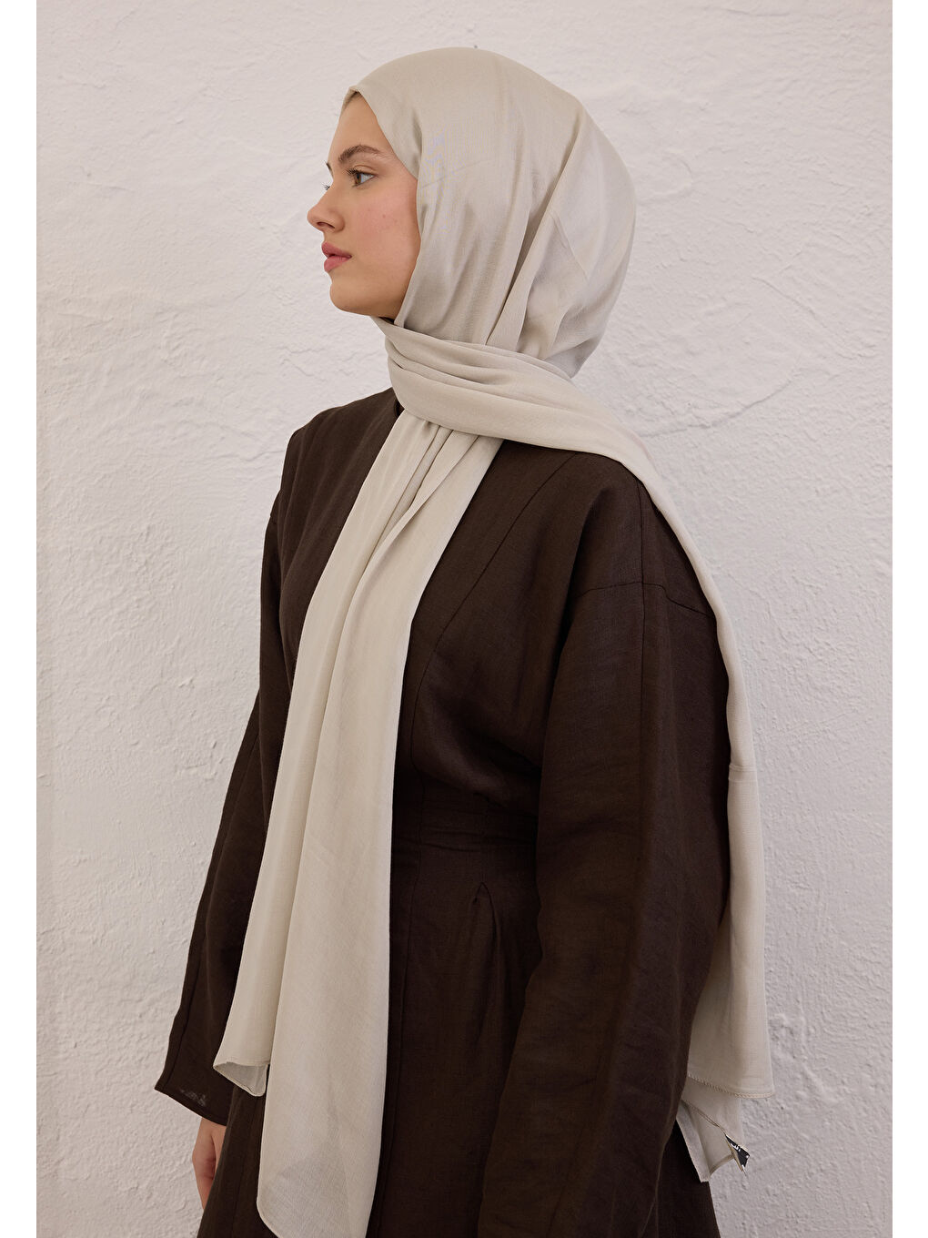 Bej Soft Viskon Şal Taş-3