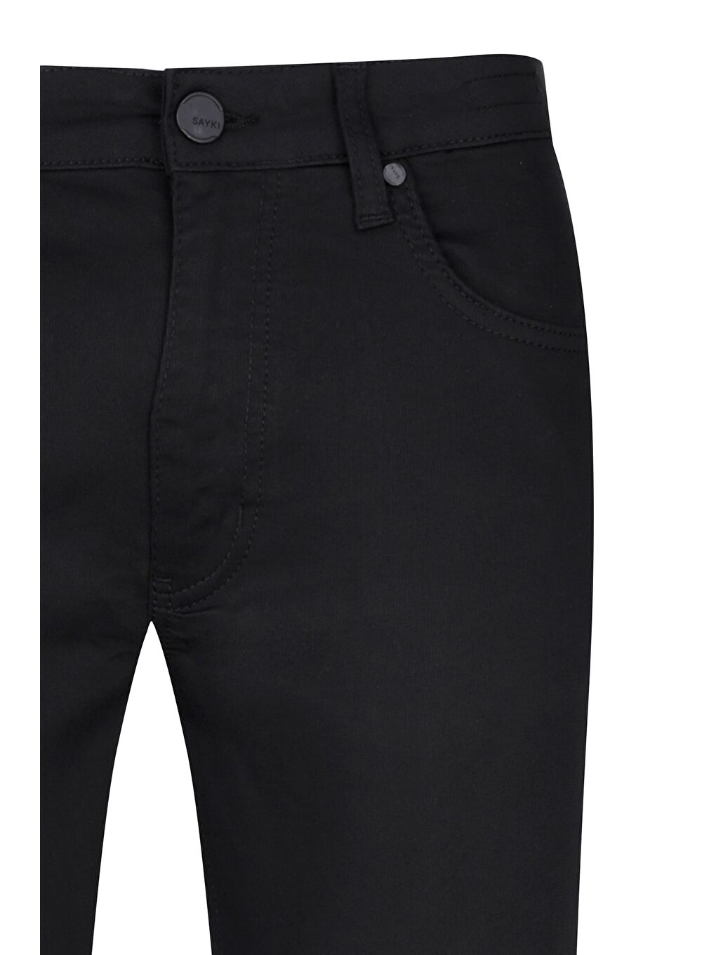 Siyah Rahat Kesim Fit 5 Cep Kanvas Pantolon-1