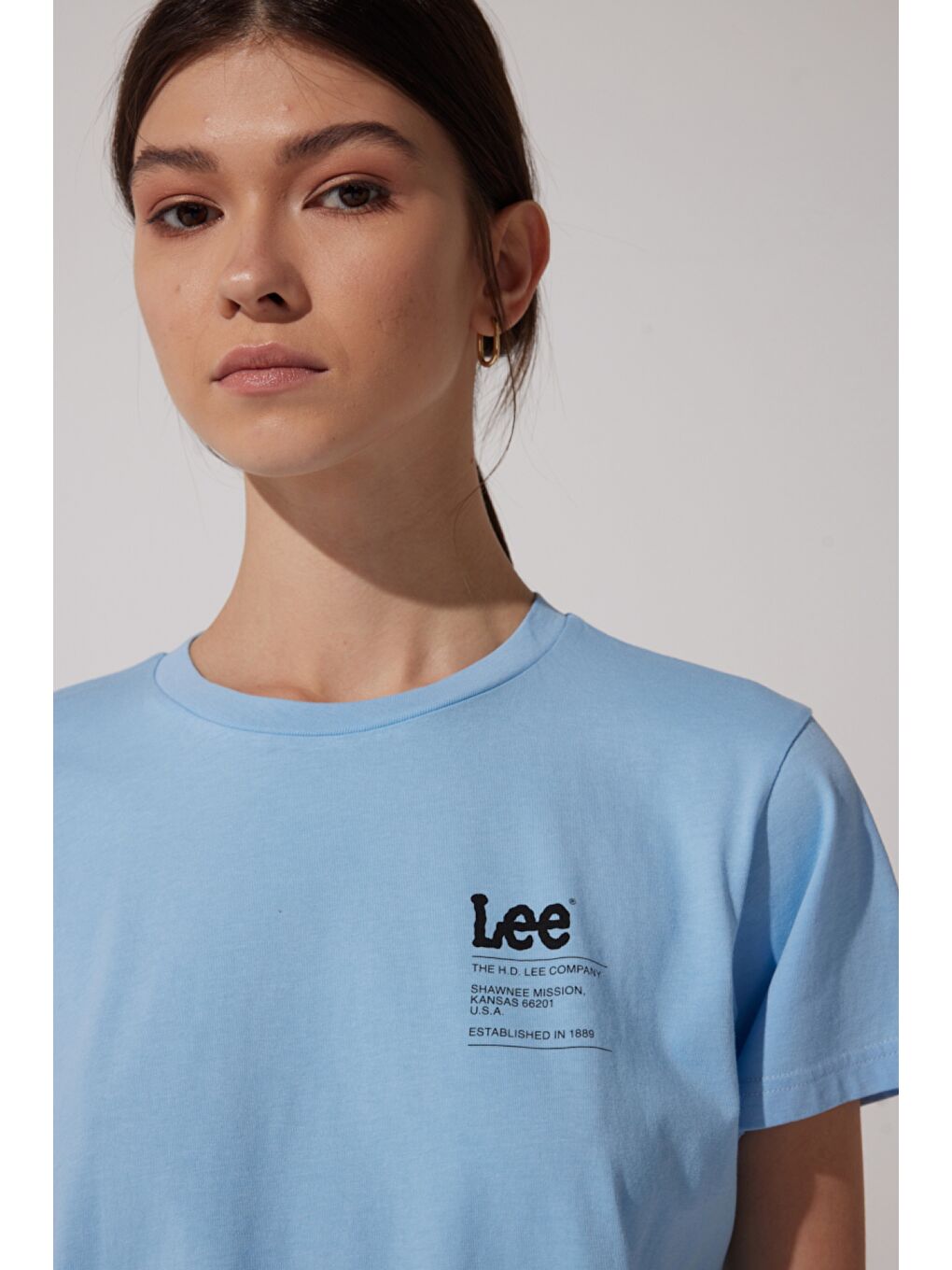 Mavi Oversize Fit Rahat Kesim %100 Pamuk Bisiklet Yaka Tişört-1