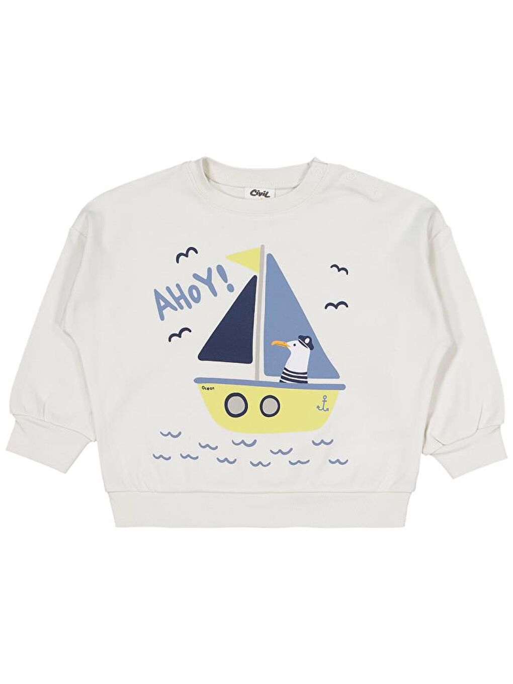 Baby Yelken Baskılı 6-18 Ay Takım - Beyaz 12-18 Ay-2