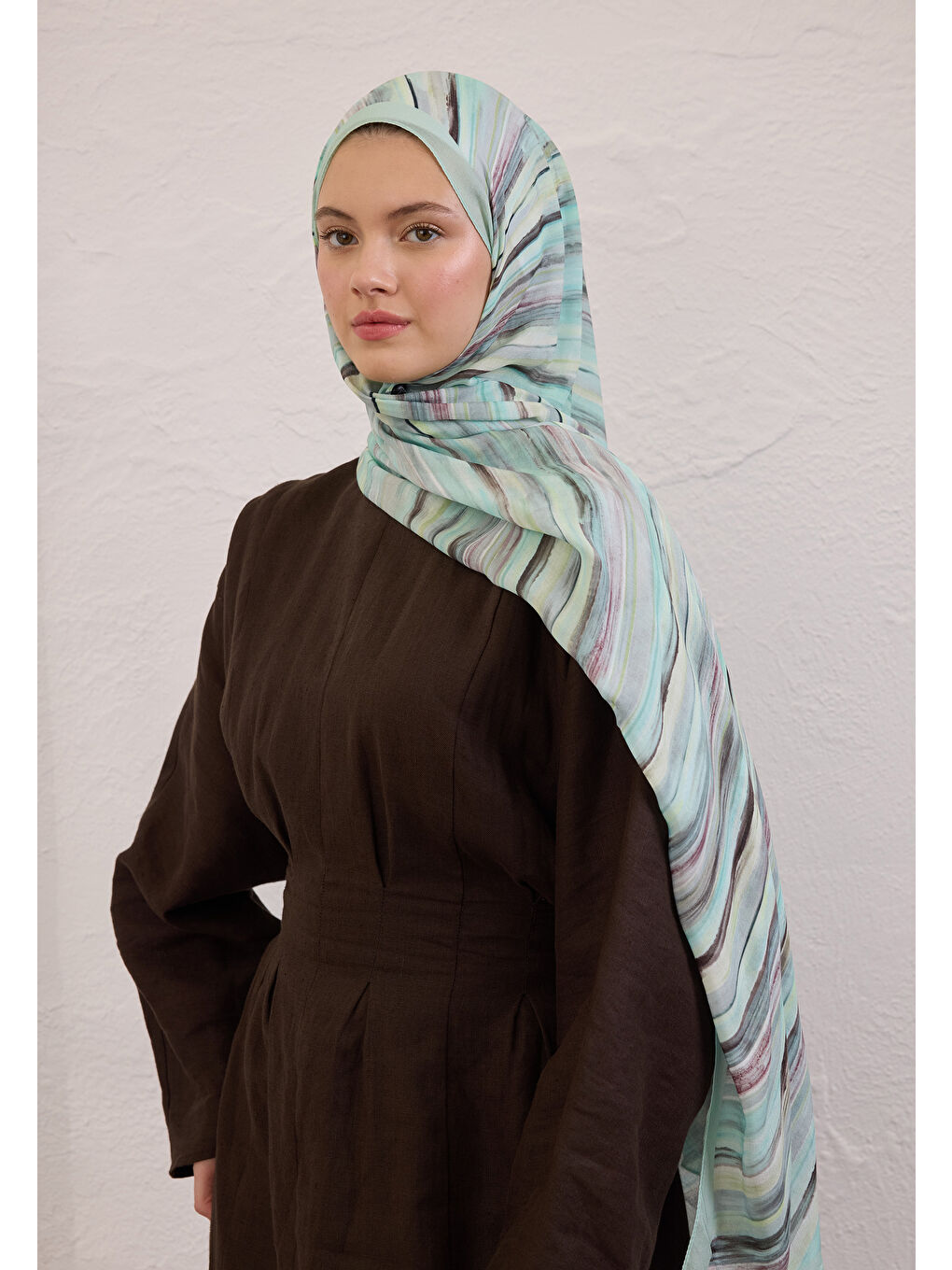 Mavi Deıa Desen Rami Şal Okyanus-1